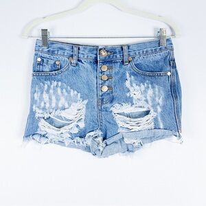 One Teaspoon - Distressed Denim Shorts